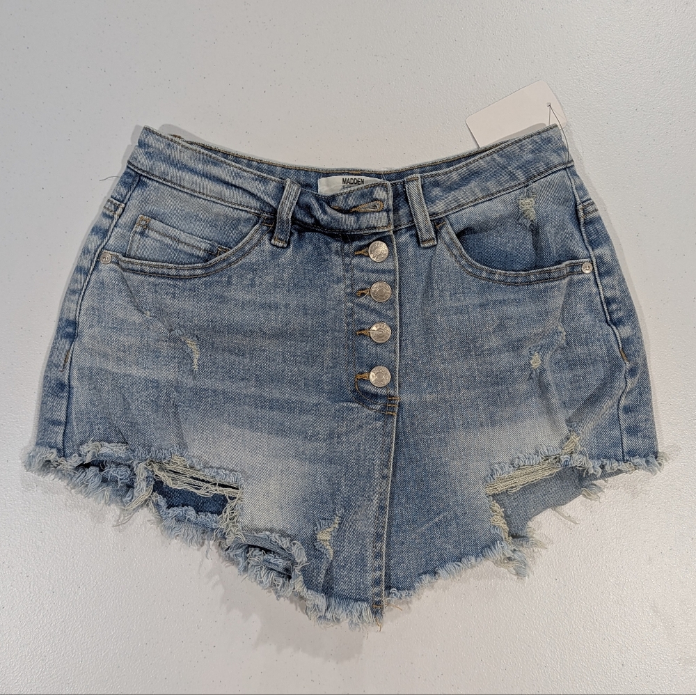 Madden Girl NYC Super High Rise Denim Skort